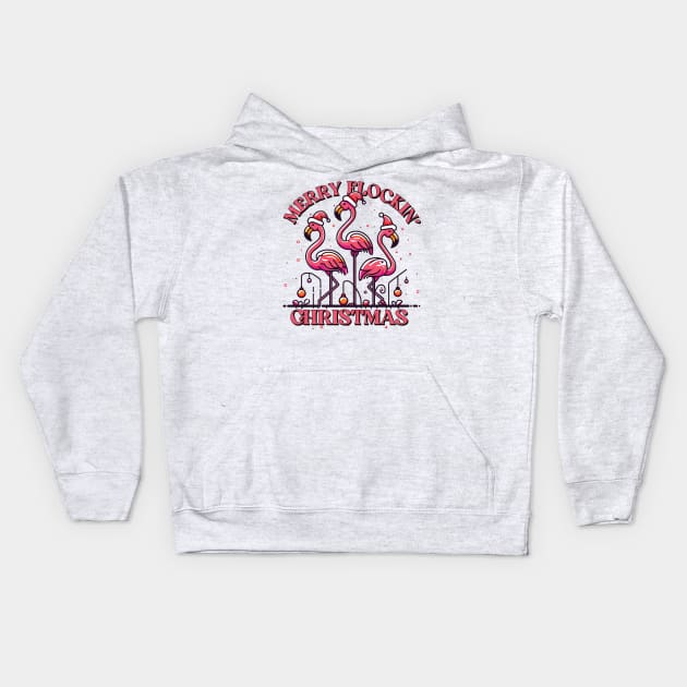 Merry Flockin' Christmas Kids Hoodie by Trendsdk